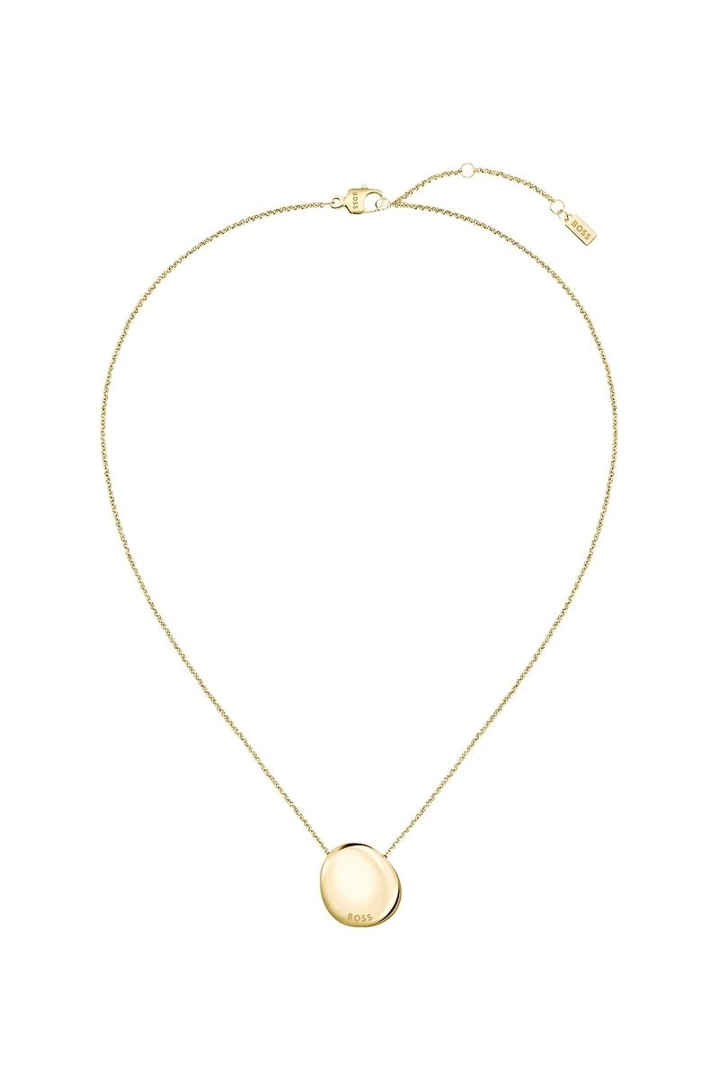Gold-tone necklace with pebble-style pendant
