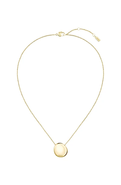 Gold-tone necklace with pebble-style pendant