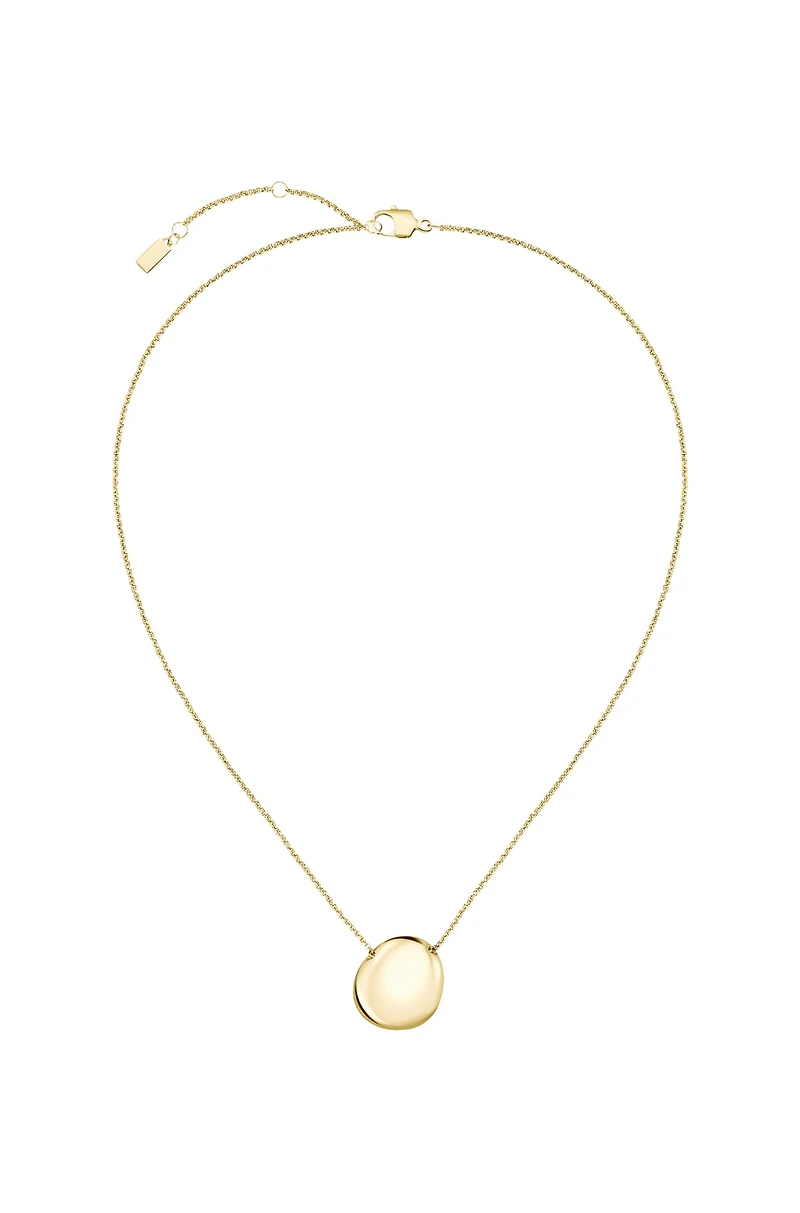 Gold-tone necklace with pebble-style pendant
