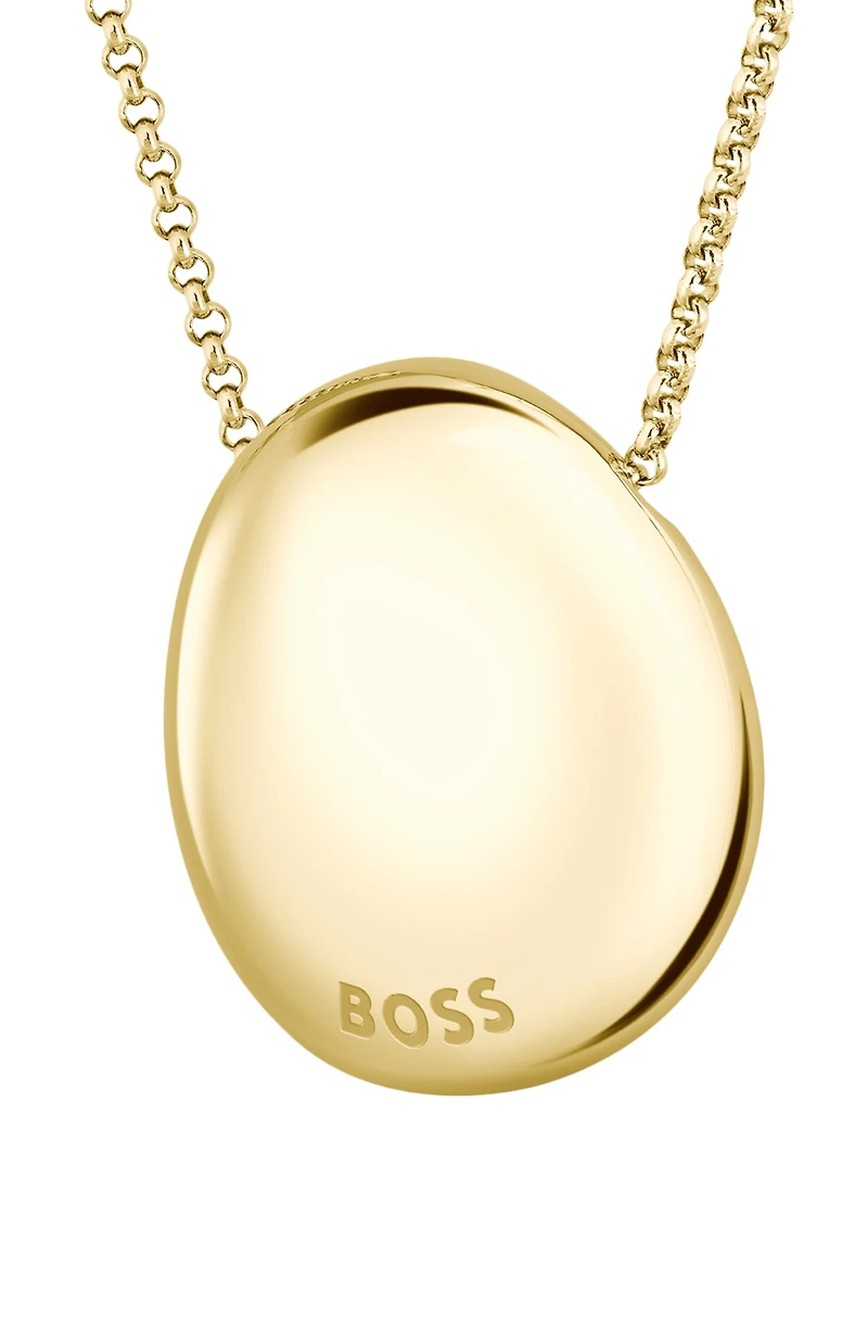 Gold-tone necklace with pebble-style pendant