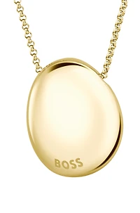 Gold-tone necklace with pebble-style pendant