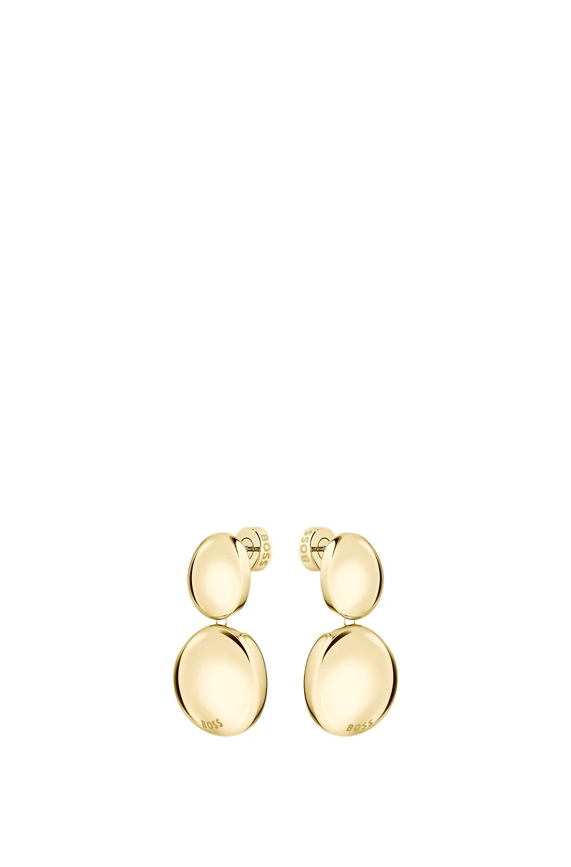 Gold-tone earrings with pebble style