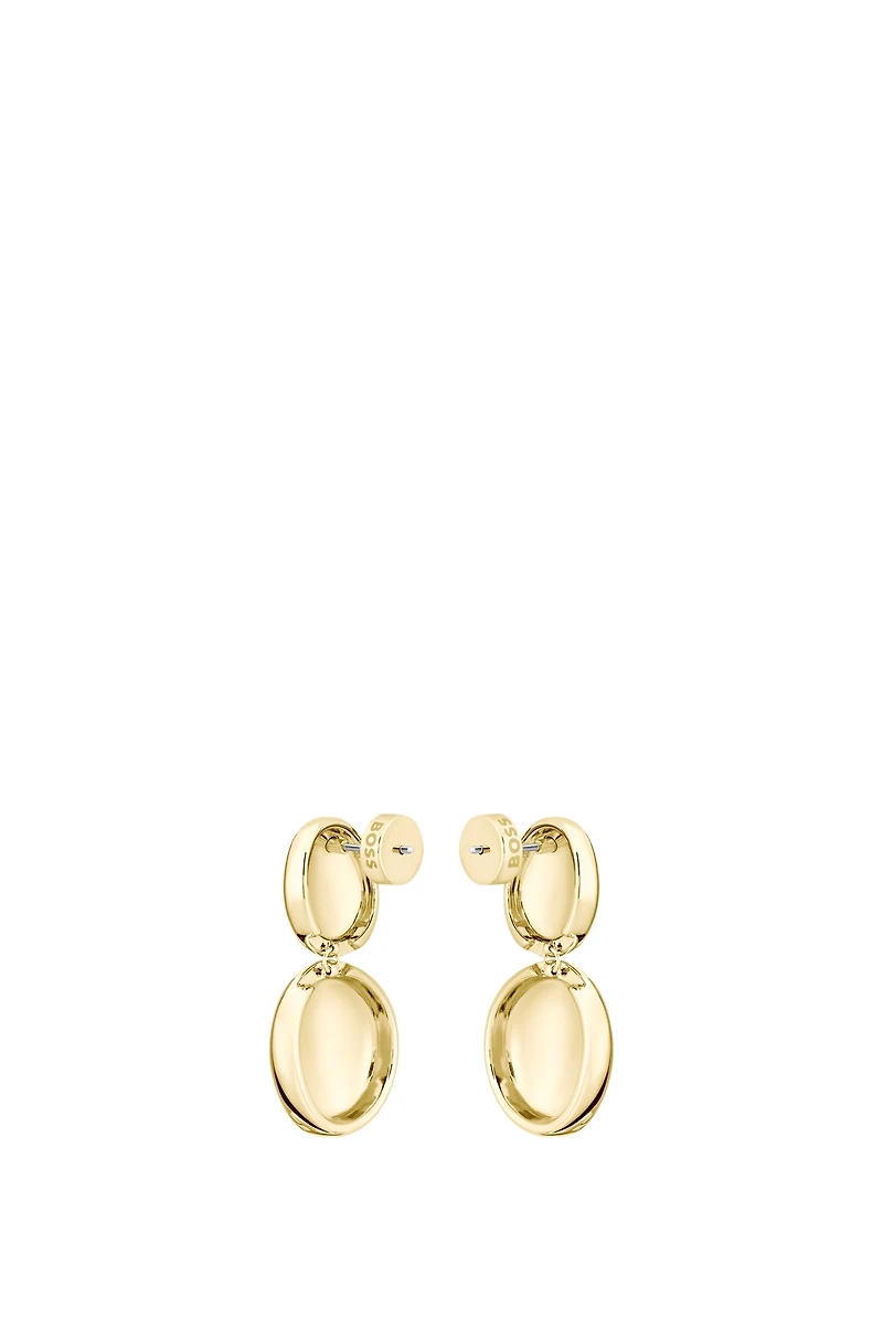 Gold-tone earrings with pebble style
