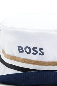 Kids' reversible bucket hat cotton with logo prints