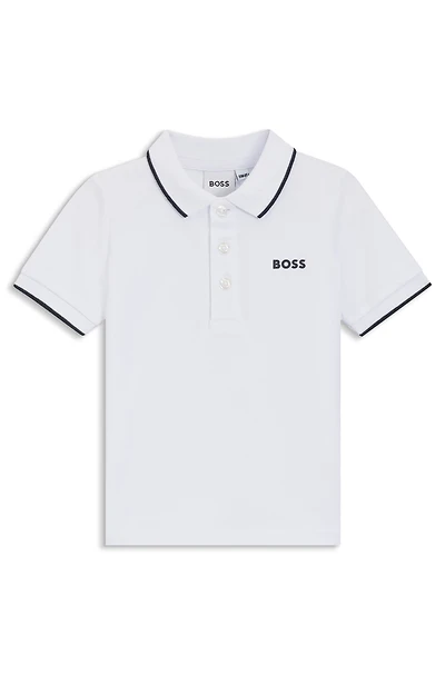 Kids' logo-print polo shirt cotton piqué