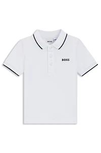 Kids' logo-print polo shirt cotton piqué