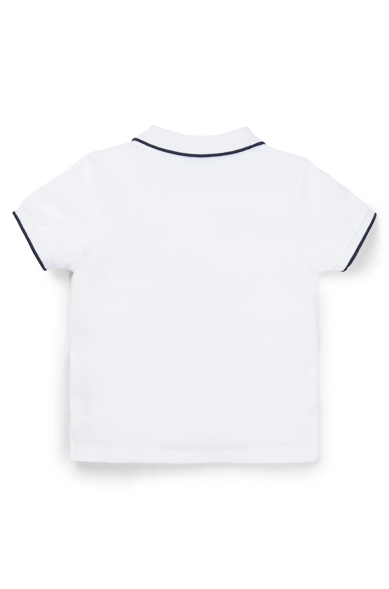 Kids' logo-print polo shirt cotton piqué