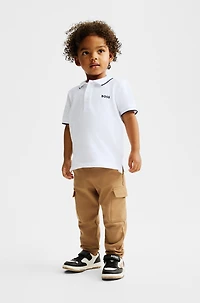 Kids' logo-print polo shirt cotton piqué