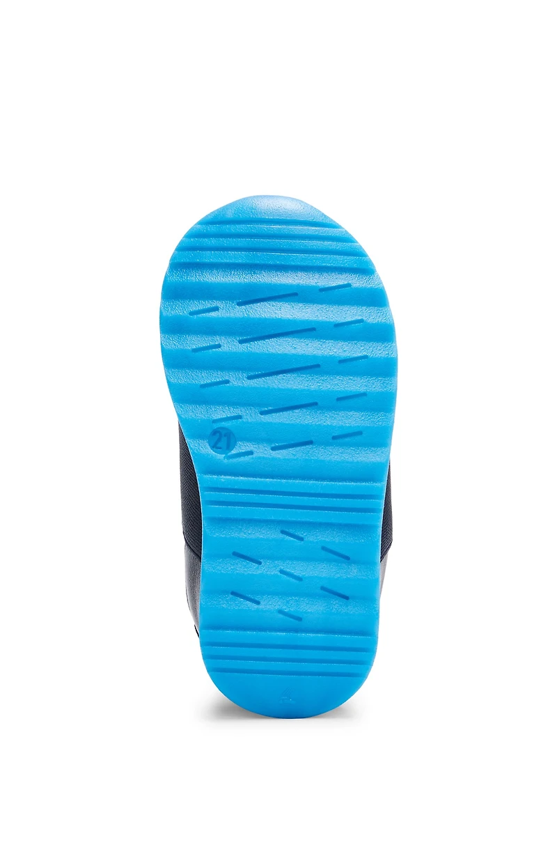 Kids' trainers leather and mesh with branded strap