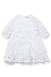 Kids' long-sleeved dress with monogram details