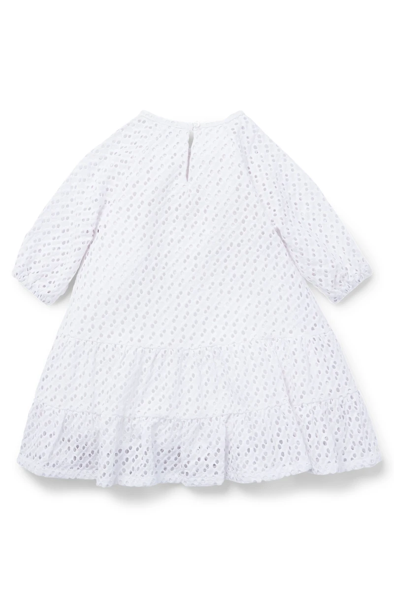 Kids' long-sleeved dress with monogram details