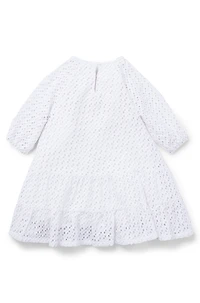 Kids' long-sleeved dress with monogram details