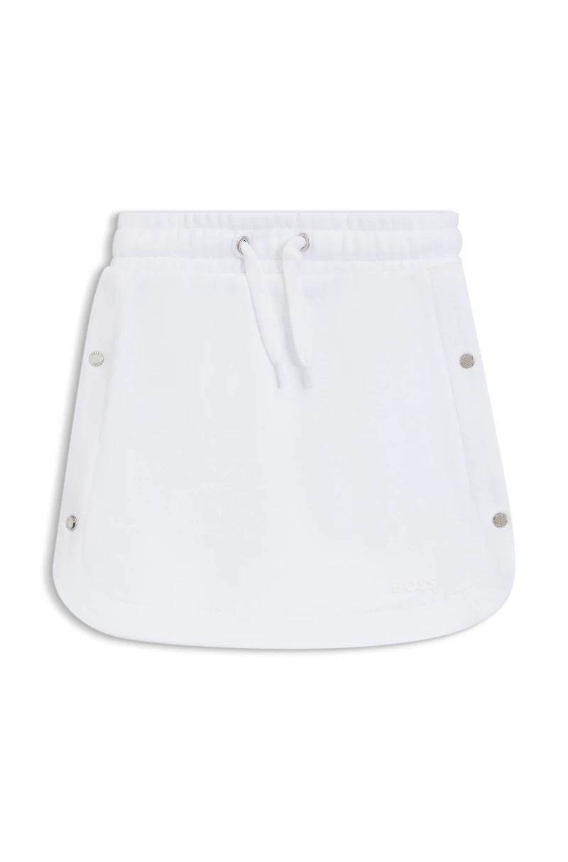 Kids' skirt cotton with logo-engraved press studs