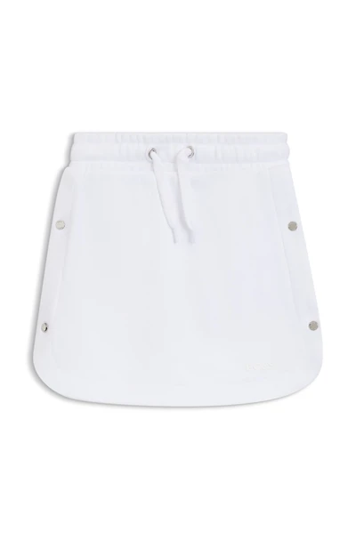 Kids' skirt cotton with logo-engraved press studs