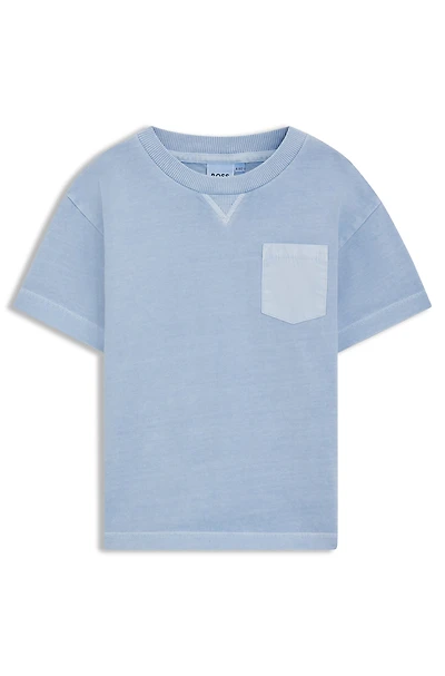 Kids' T-shirt faded-effect cotton with embroidered logo
