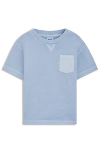 Kids' T-shirt faded-effect cotton with embroidered logo