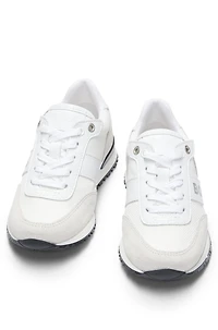Kids' trainers mixed materials with contrast logo