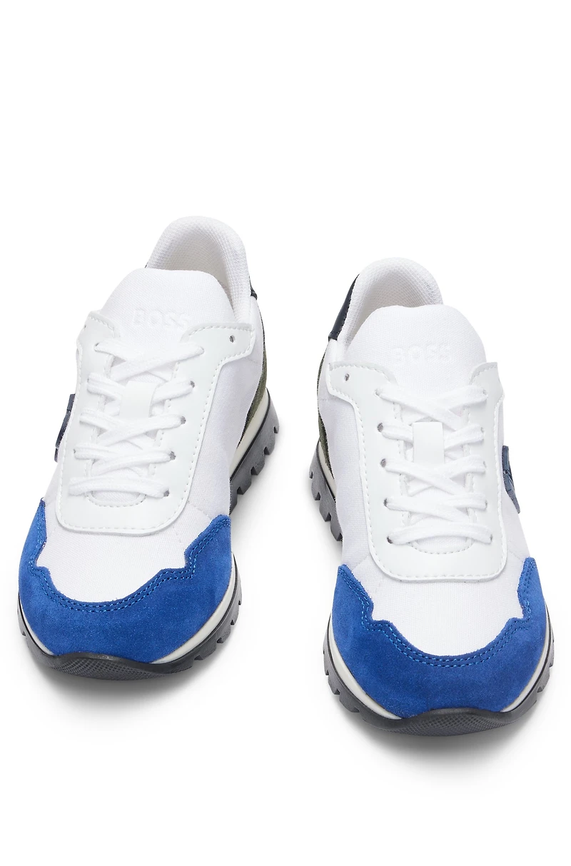 Kids' trainers mixed materials with monogram detail