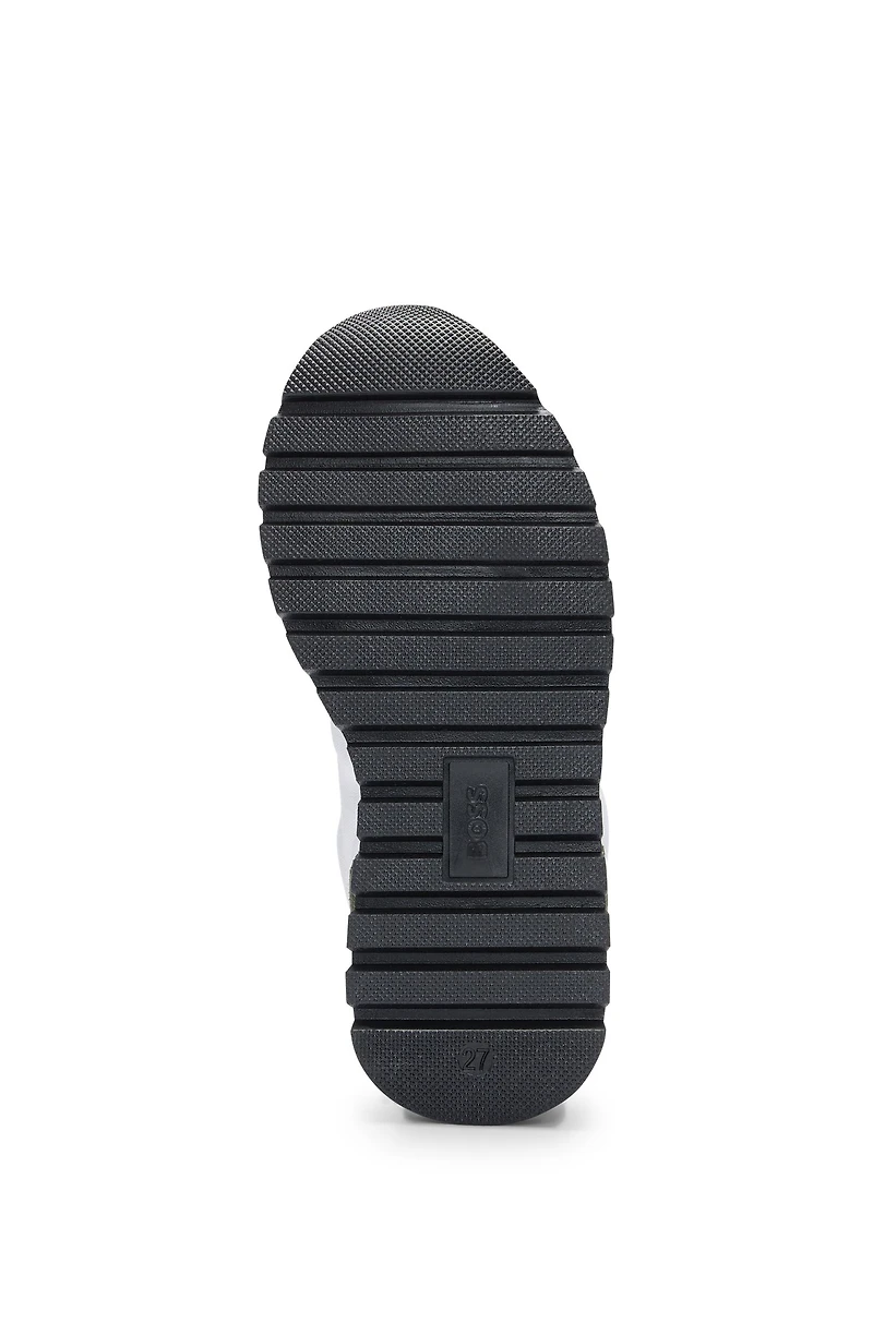 Kids' trainers mixed materials with monogram detail