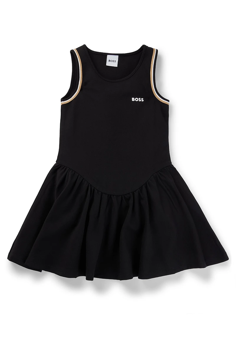 Kids' sleeveless dress stretch fabric with logo print