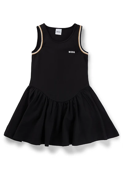 Kids' sleeveless dress stretch fabric with logo print