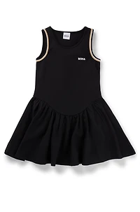 Kids' sleeveless dress stretch fabric with logo print