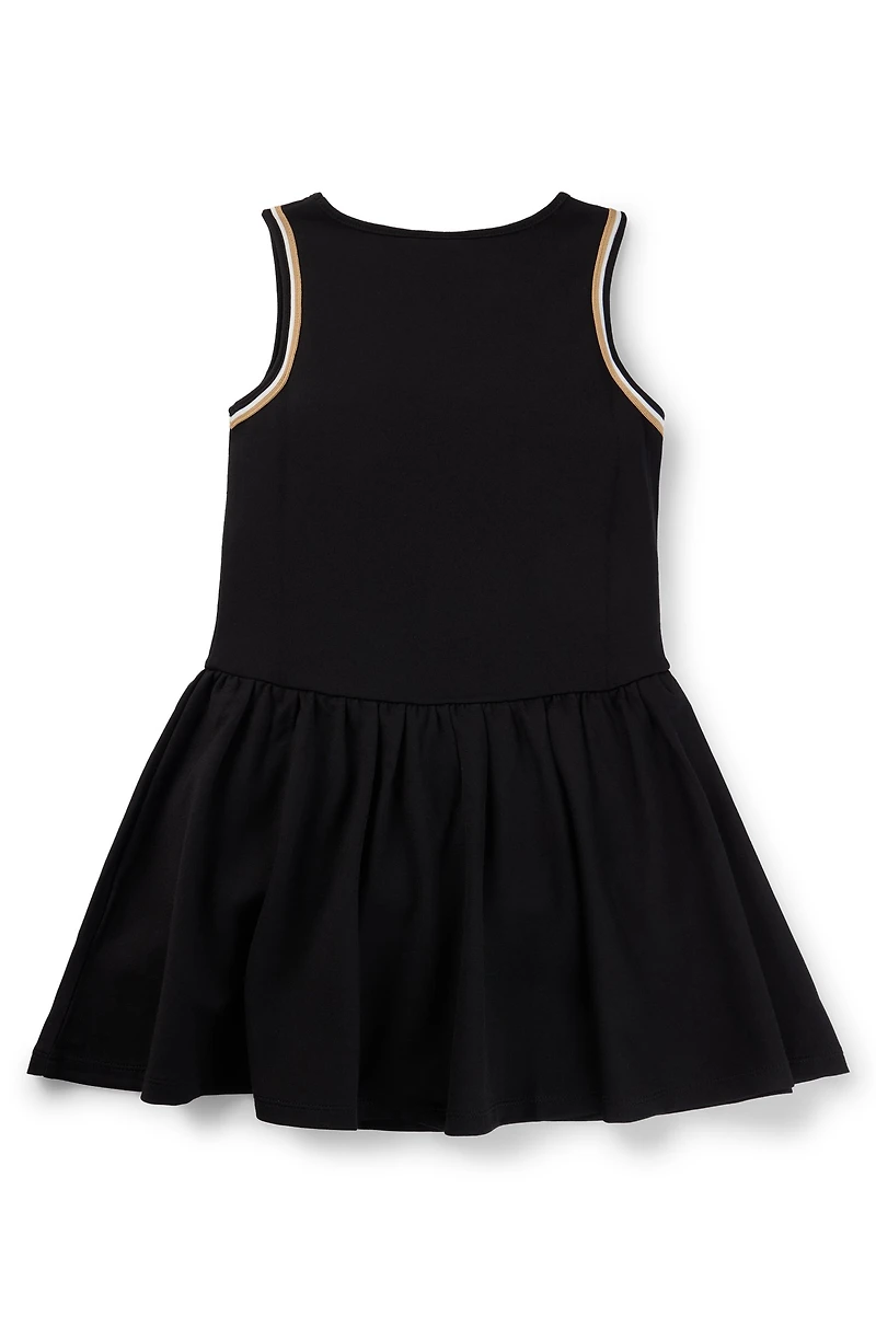 Kids' sleeveless dress stretch fabric with logo print