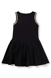 Kids' sleeveless dress stretch fabric with logo print