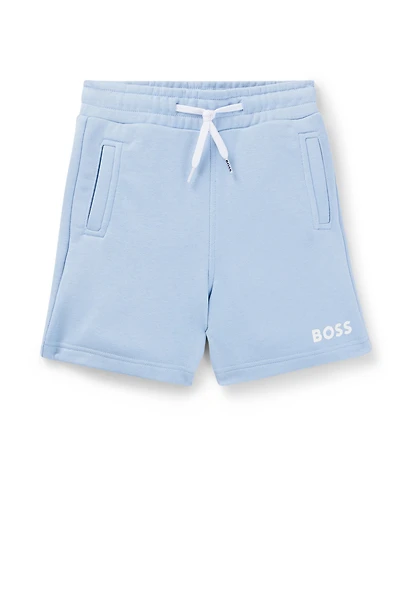 Kids' regular-fit fleece shorts with logo print