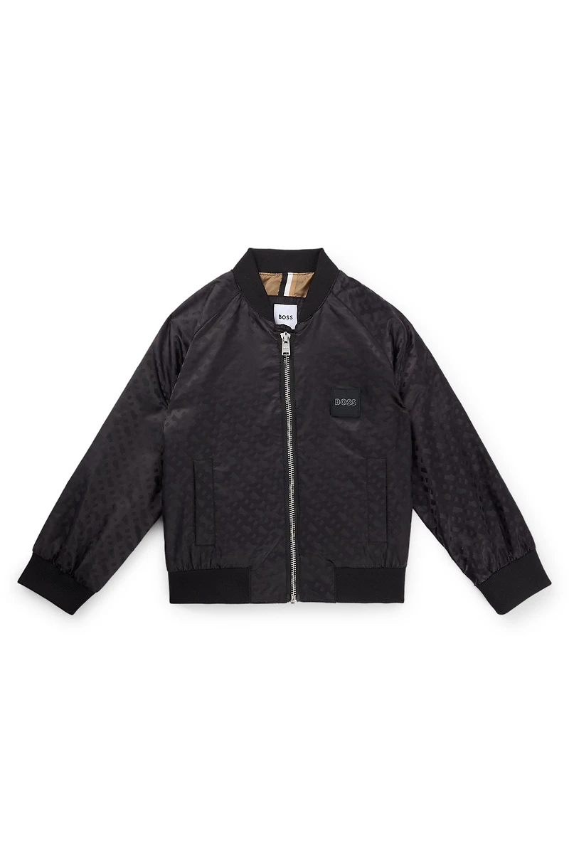 Kids' monogram jacket with logo patch