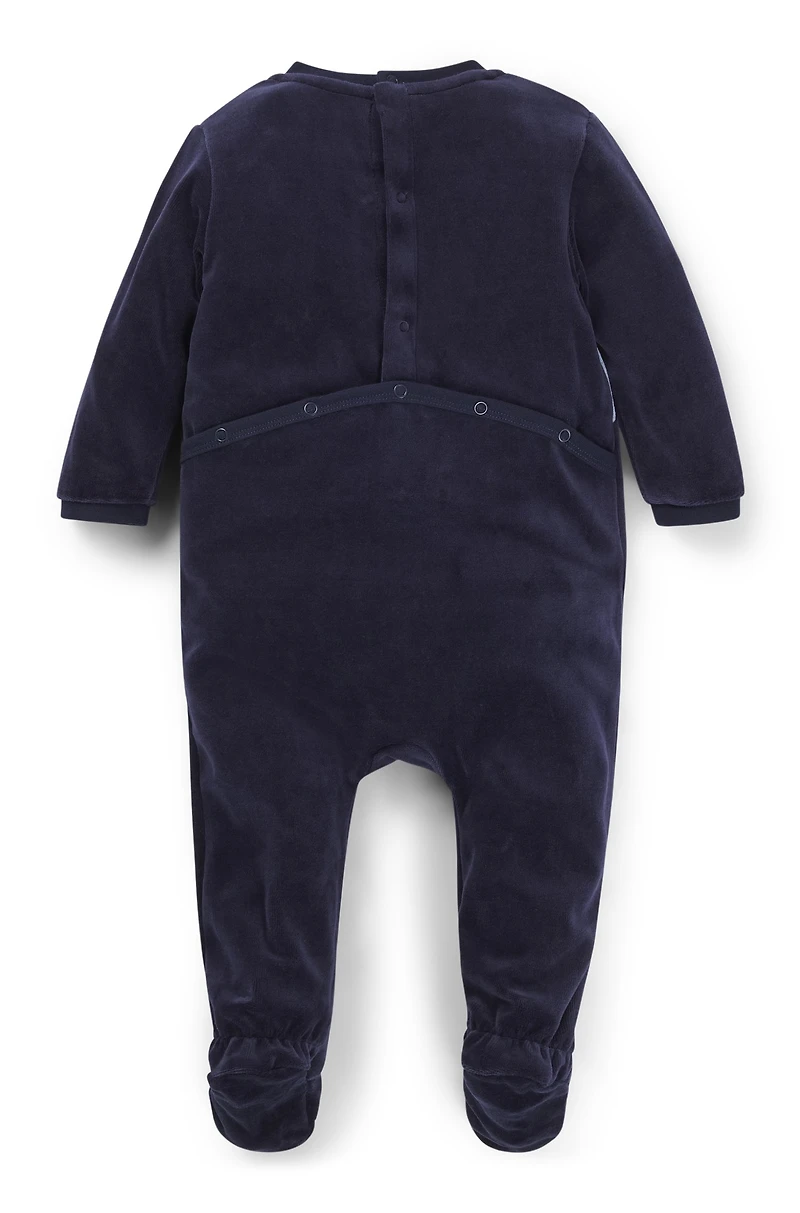 Baby logo-print sleepsuit velvet