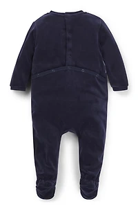 Baby logo-print sleepsuit velvet