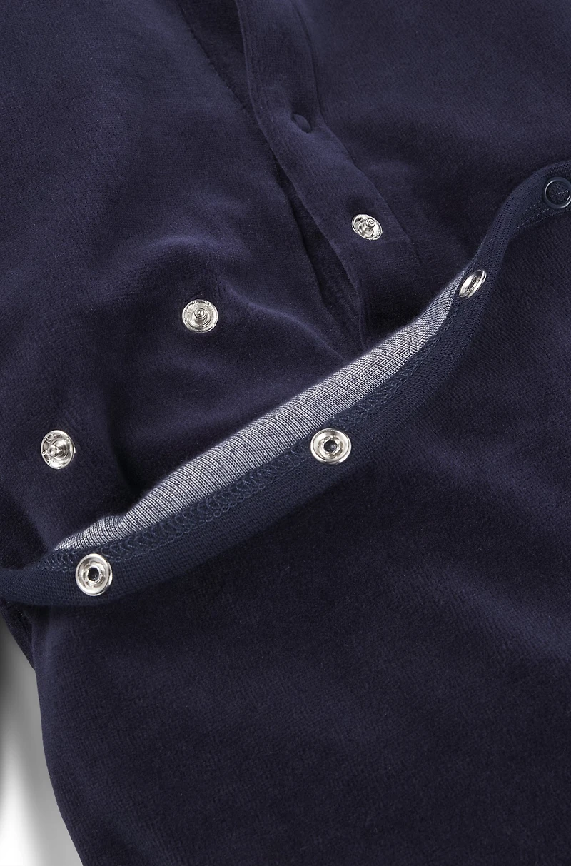 Baby logo-print sleepsuit velvet