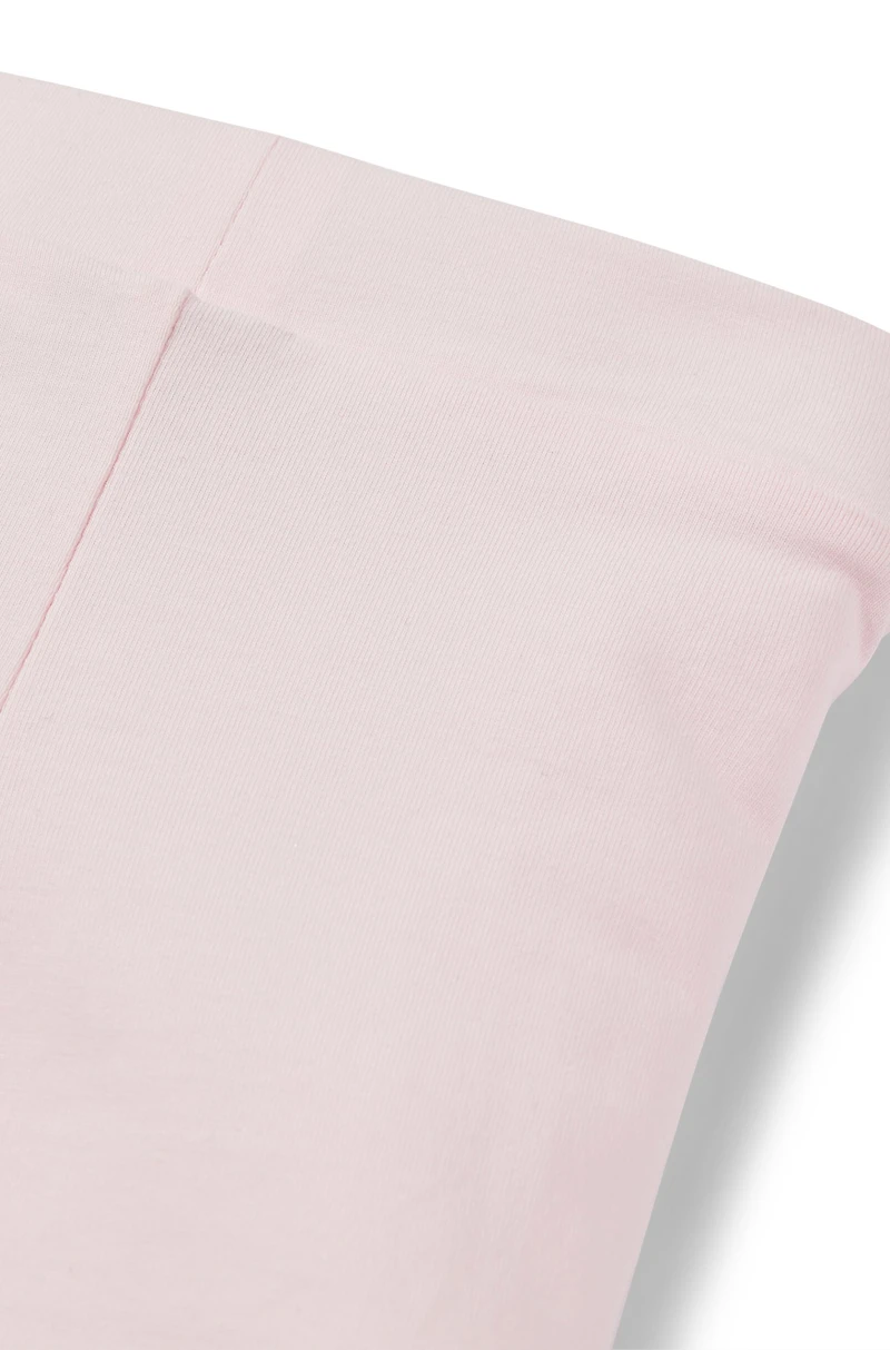 Baby leggings stretch cotton with logo-print hem