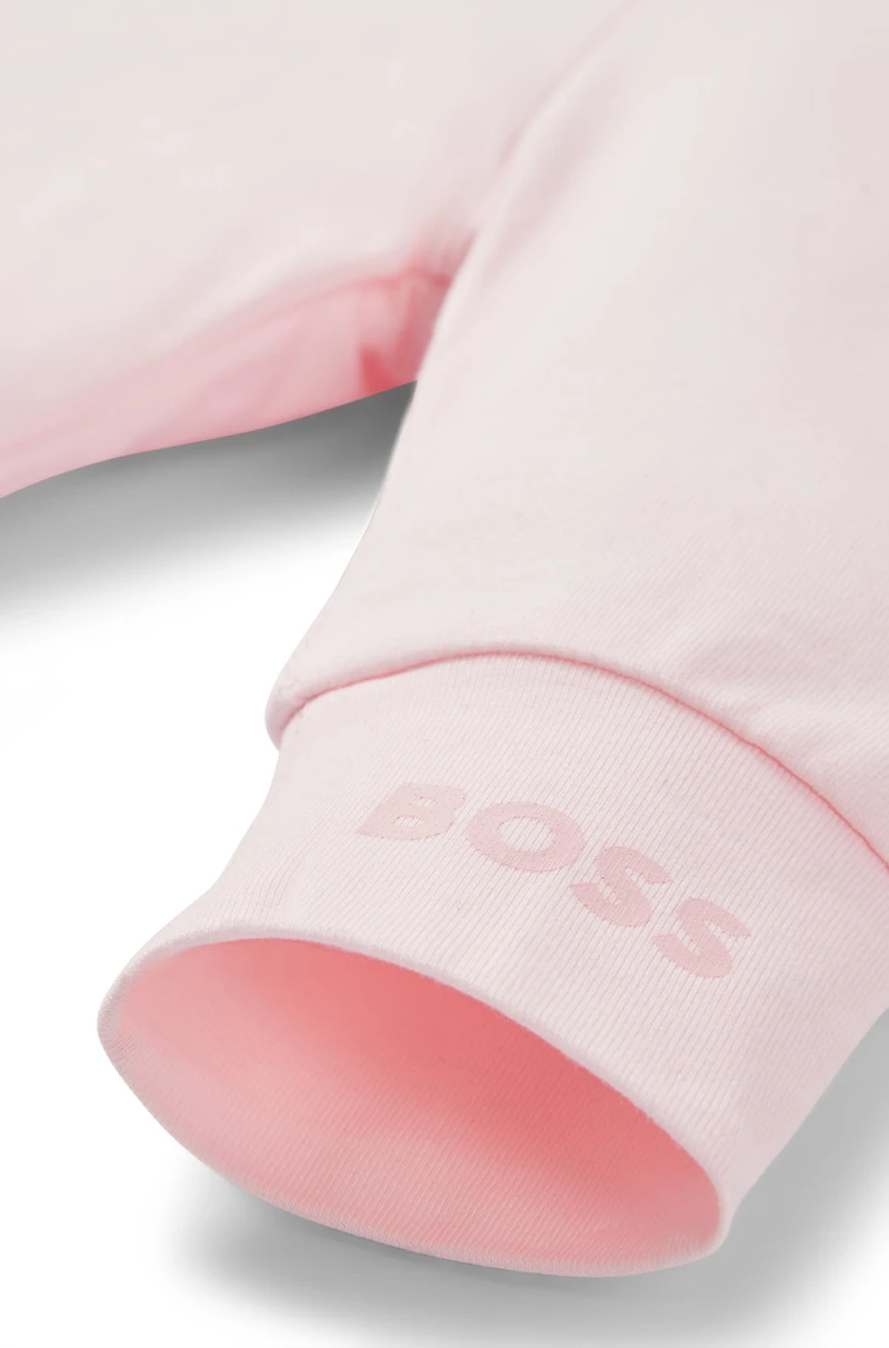 Baby leggings stretch cotton with logo-print hem