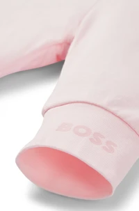Baby leggings stretch cotton with logo-print hem