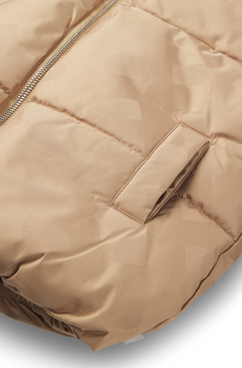 Kids' padded jacket with all-over monograms