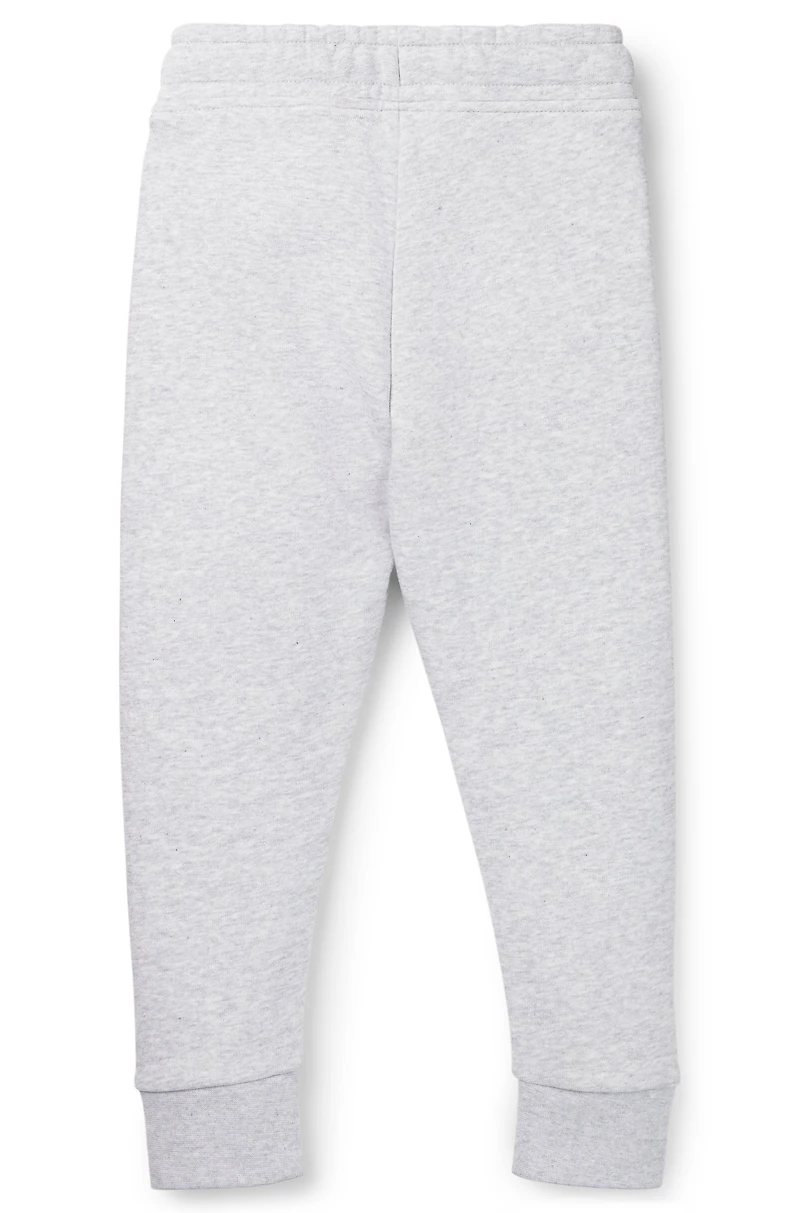 Kids' tracksuit bottoms with vertical logo print