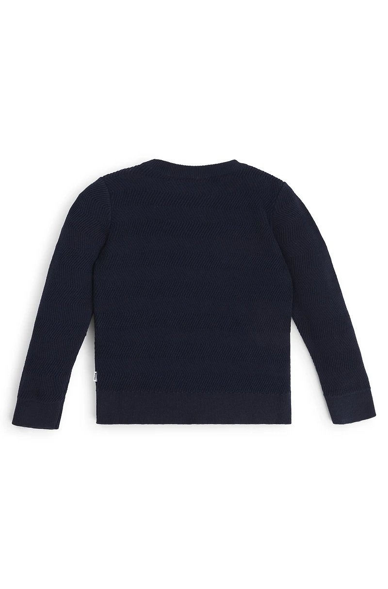Kids' sweater cotton with jacquard-stitch pattern