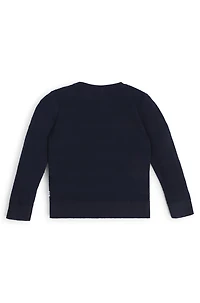 Kids' sweater cotton with jacquard-stitch pattern