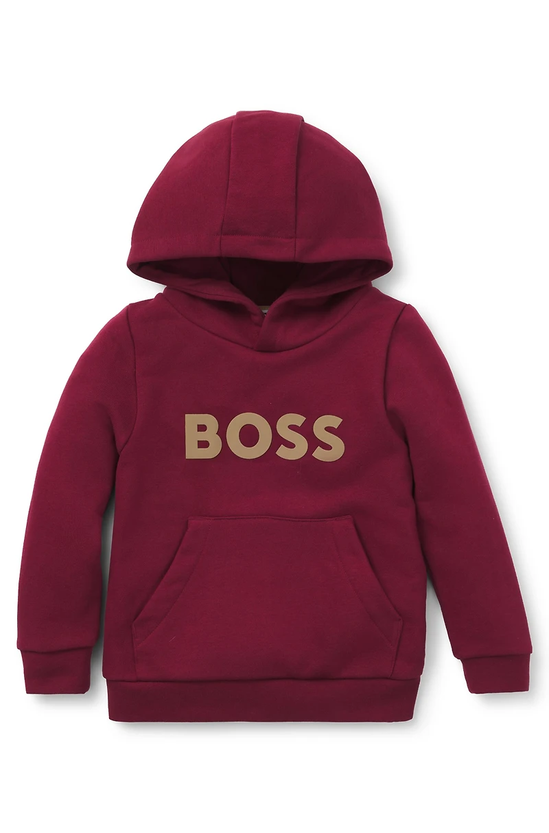 Kids' hoodie fleece with logo detail