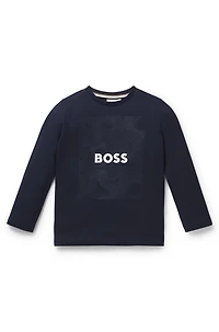 Kids' long-sleeved T-shirt cotton with signature artwork