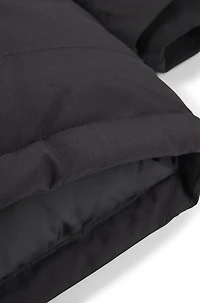 Kids' hooded parka jacket with logo badge