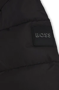Kids' hooded padded jacket with logo details