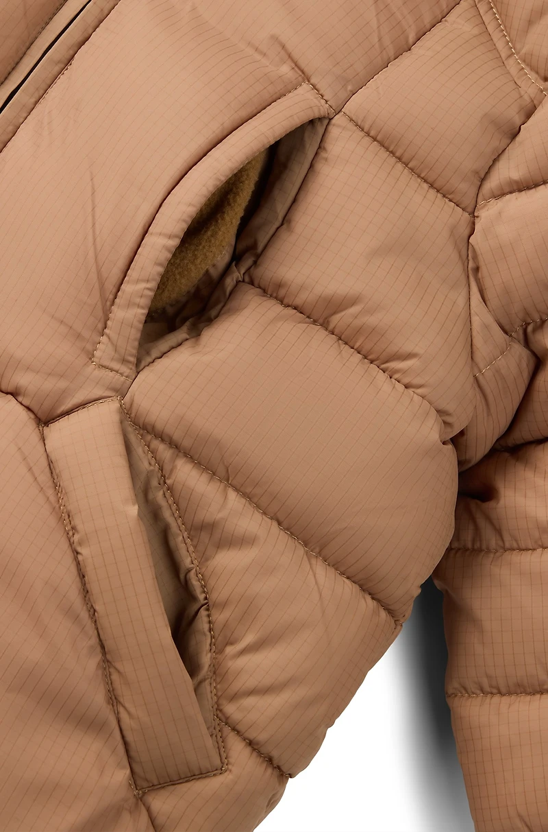 Kids' padded jacket with rubber-effect logo badge