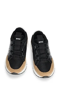 Kids' logo-print trainers leather and mesh