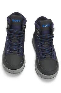 Kids' water-repellent boots with faux-shearling lining