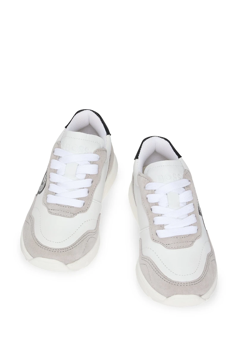 Kids' trainers leather with Double B monogram