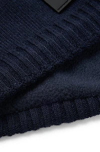 Kids' snood with silicone logo badge