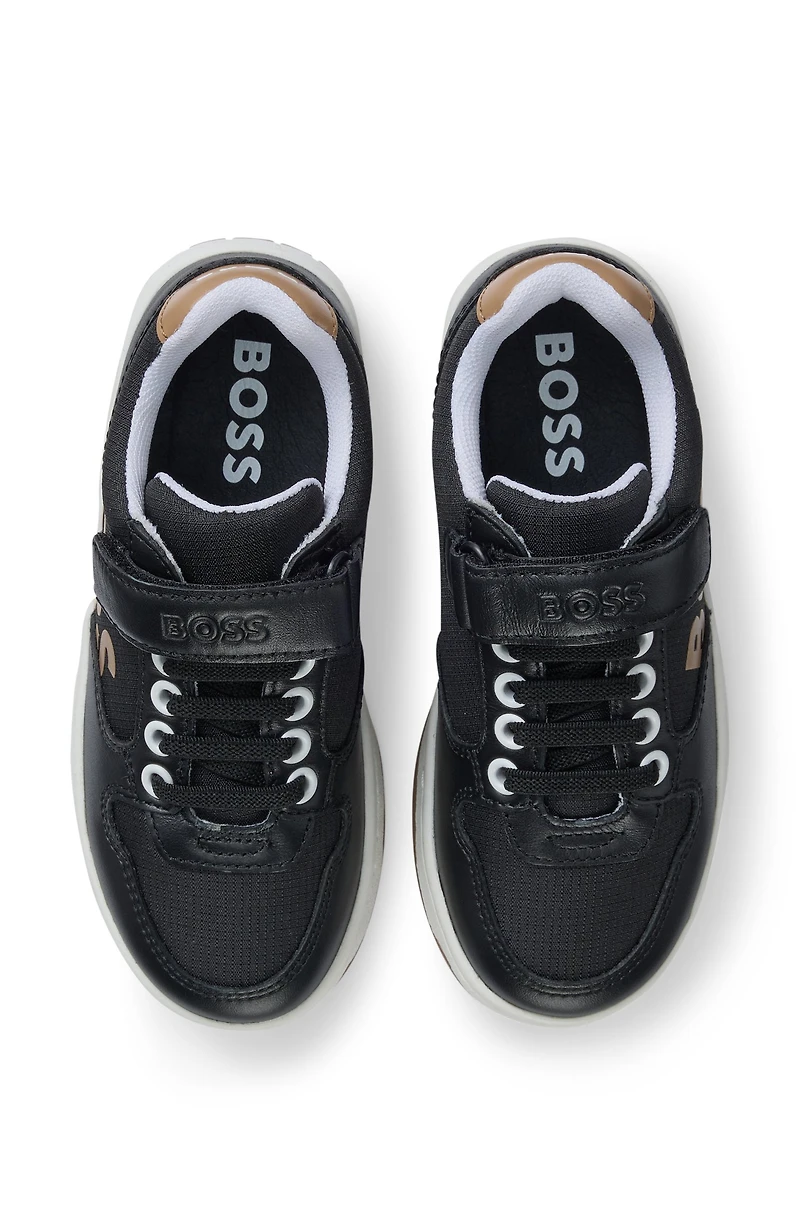 Kids' trainers leather and fabric
